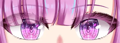 Detailed high texture purple VTuber eyes