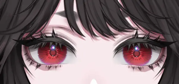 Detailed high texture red VTuber eyes