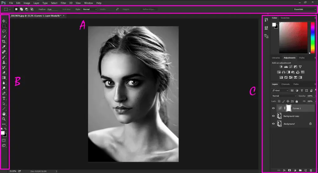 Adobe Photoshop interface