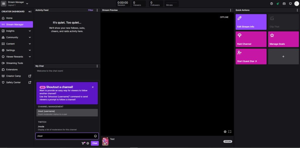 Setting up moderators on Twitch from your VTubing community