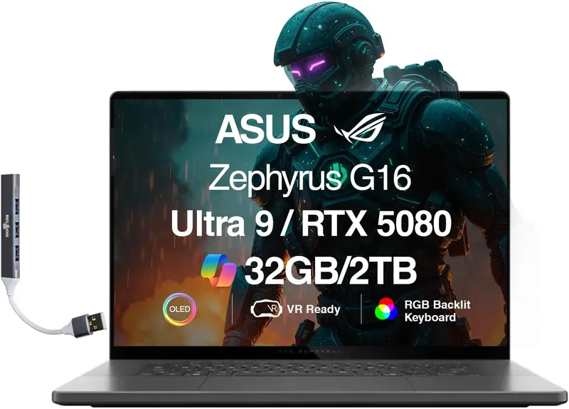 ASUS ROG Zephyrus G16 (2025), Intel Core Ultra 9 285H, RTX 5080 16GB, 32GB LPDDR